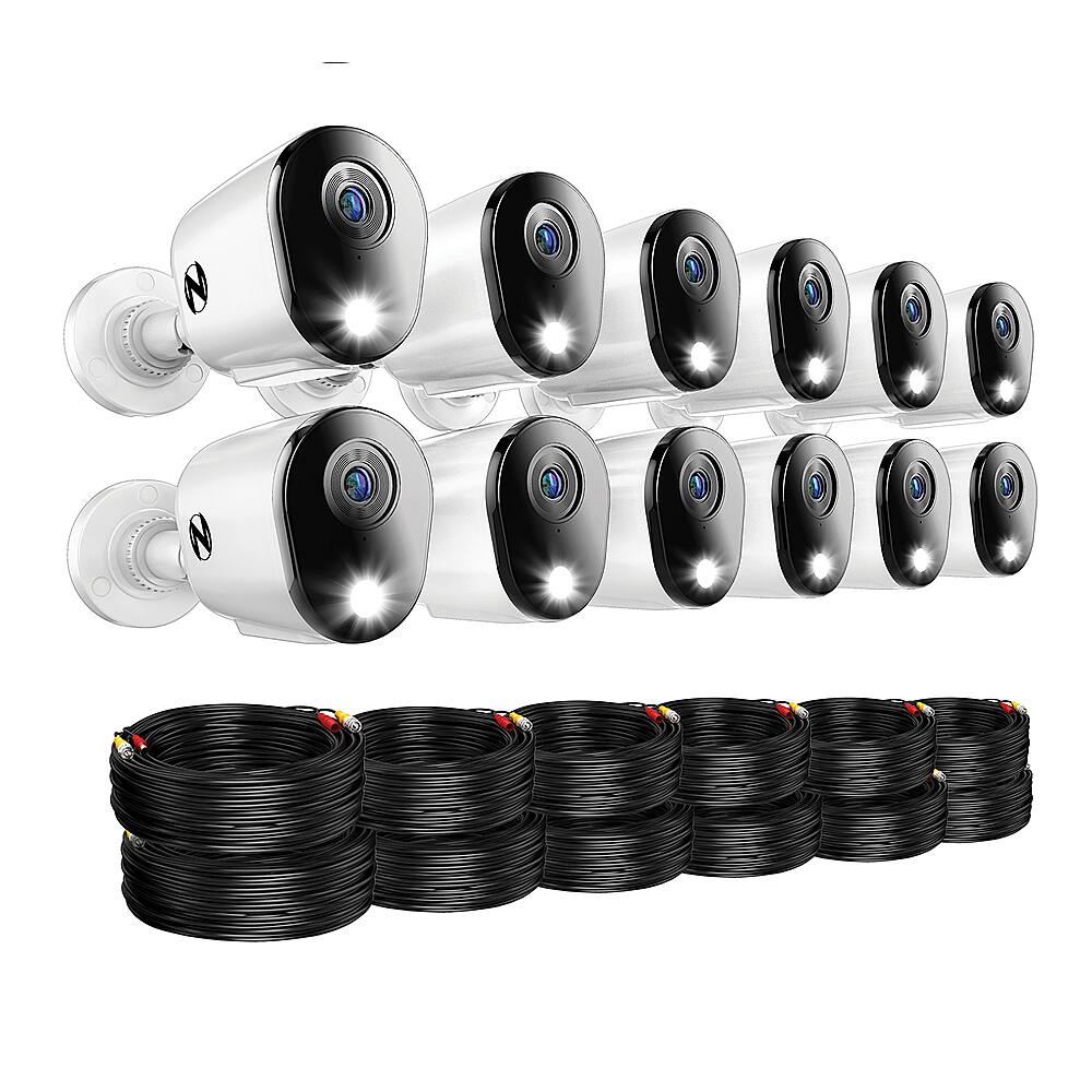 Alt View 16. Night Owl - 20-Channel, 12-Camera Indoor/Outdoor Wired 1080p 1TB DVR Security System with 2-Way Audio - Black and White.