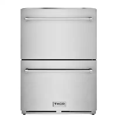 Front. Thor Kitchen - 24 Inch Indoor Outdoor Freezer Drawer.