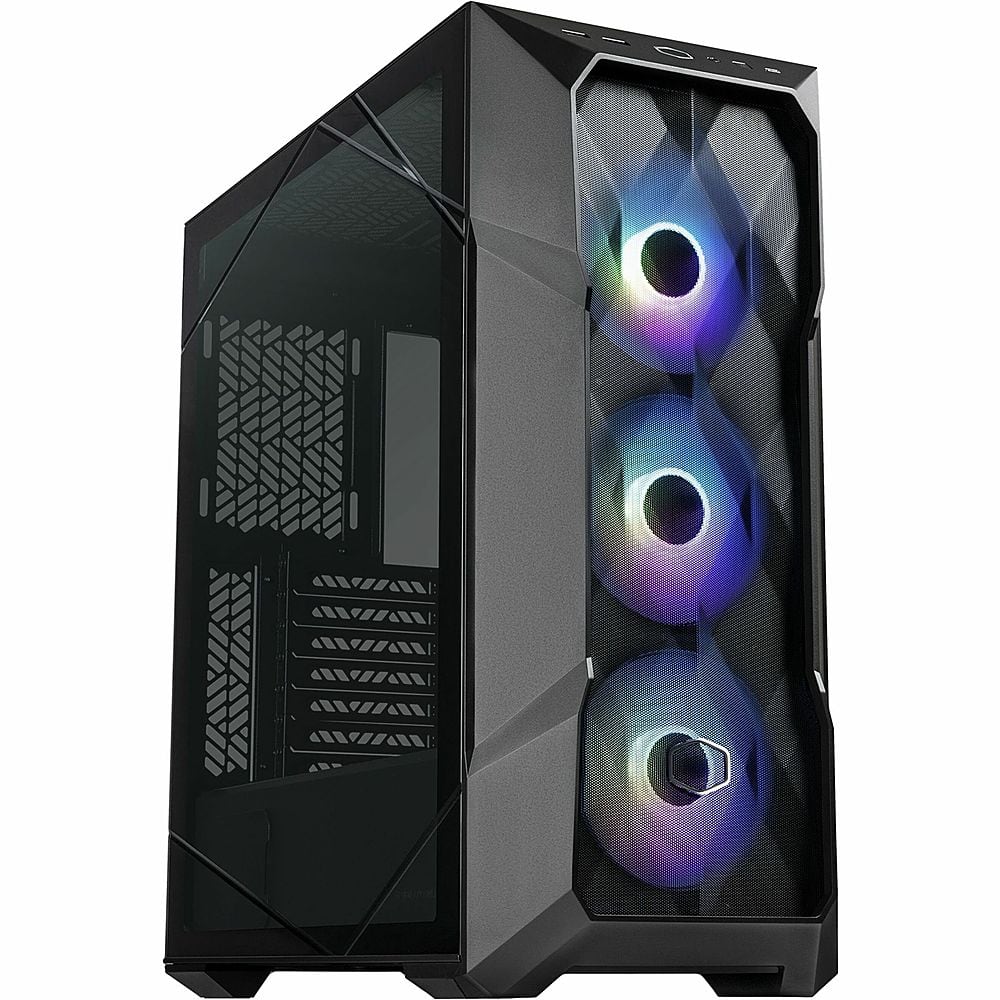 Front. Cooler Master - MasterBox TD500 Mini ITX/Micro ATX/ATX/SSI CEB/EATX Mid-tower Case - Black.