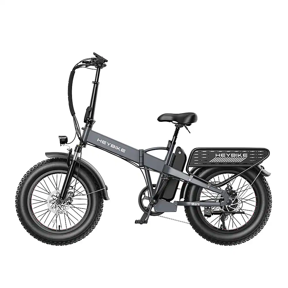 Heybike - Mars 2.0 Foldable E-bike w/ 45mi Max Operating Range & 28 mph Max Speed-UL Certified - Gray