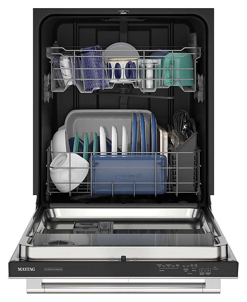 Alt View 13. Maytag - Top Control Built-In Hybrid Stainless Steel Tub Dishwasher with Heated Dry and 51 dBa - Stainless Steel.