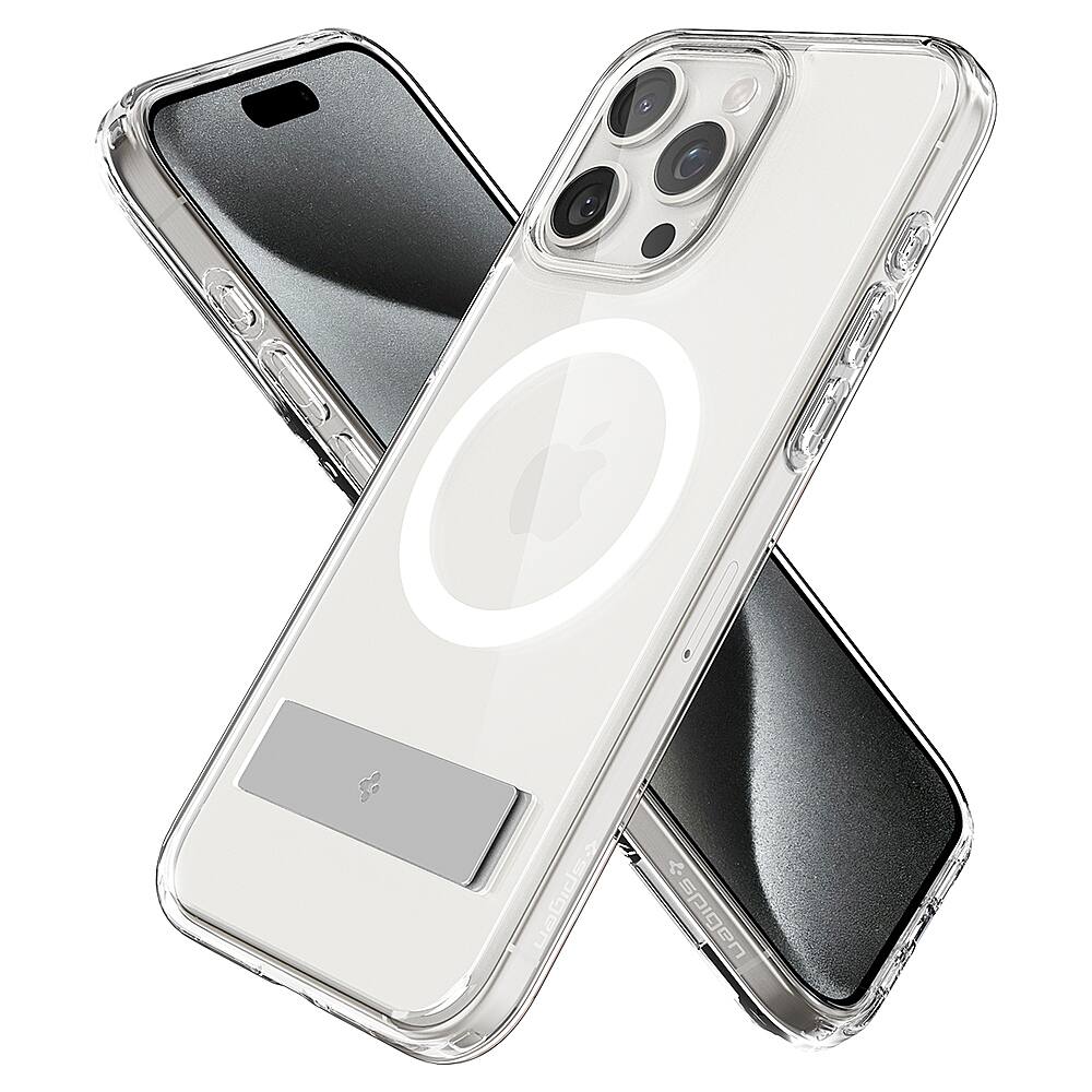 Alt View 11. Spigen - Slim Armor Essential S MagFit Case for Apple iPhone 15 Pro - Crystal Clear.
