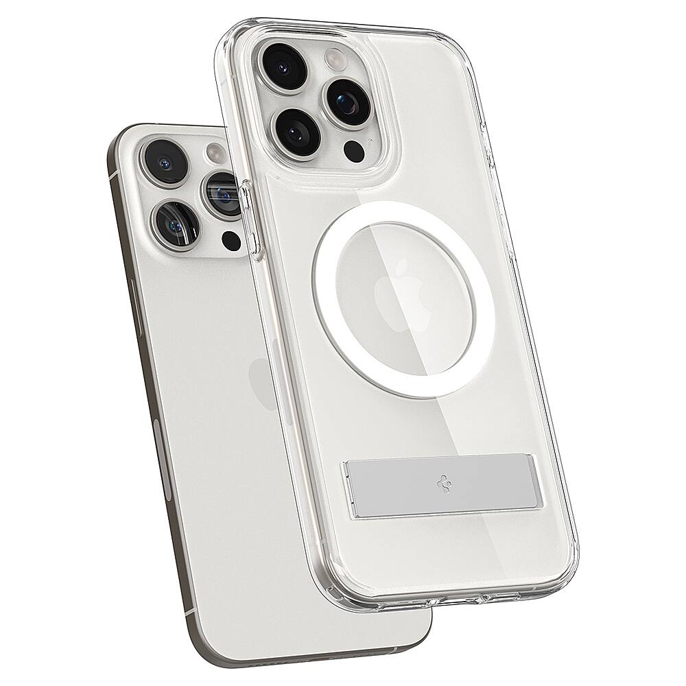 Alt View 3. Spigen - Slim Armor Essential S MagFit Case for Apple iPhone 15 Pro - Crystal Clear.