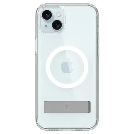 Front. Spigen - Slim Armor Essential S MagFit Case for Apple iPhone 15 Plus/14 Plus - Crystal Clear.