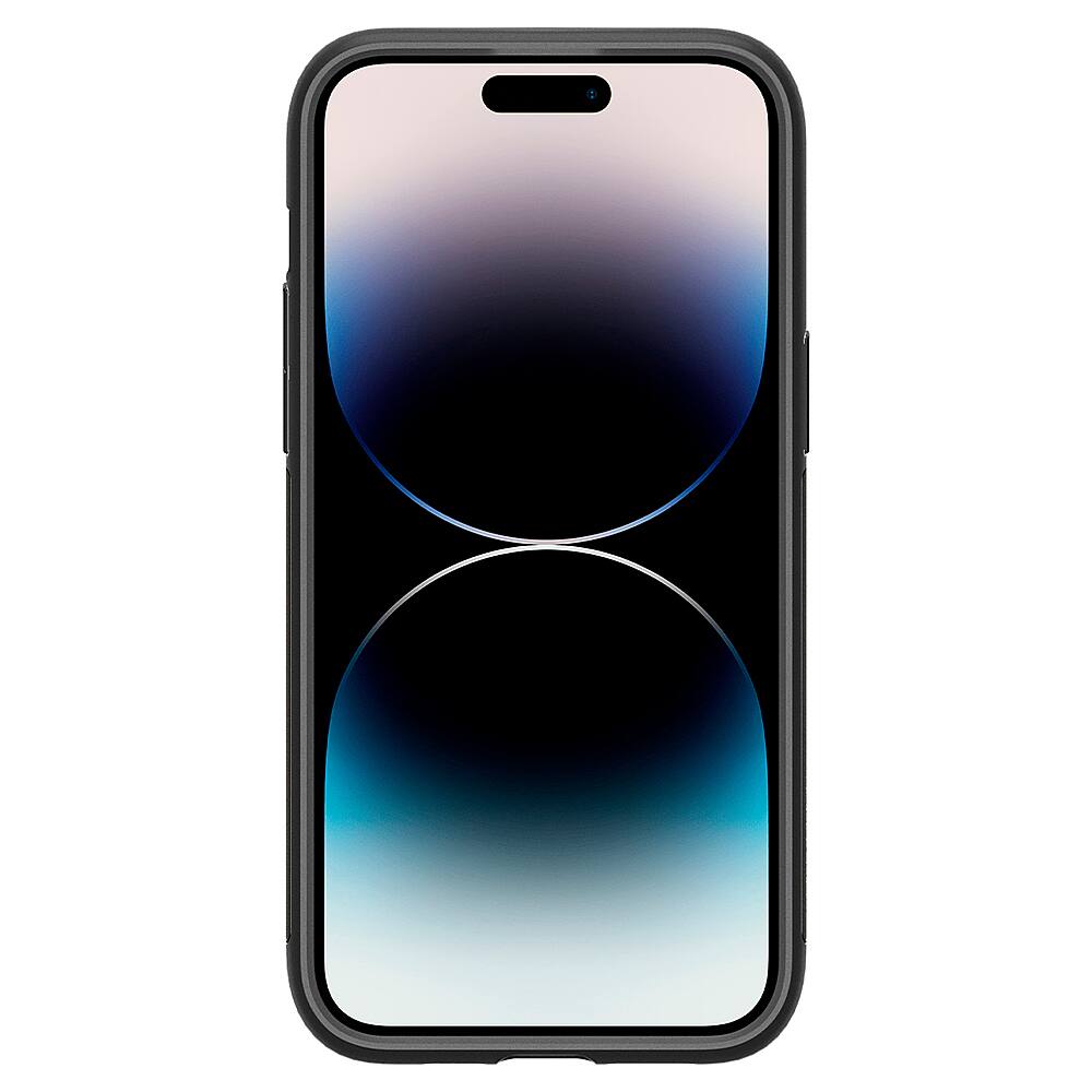 Angle. Spigen - Slim Armor MagFit Case for Apple iPhone 14 Pro - Gunmetal.