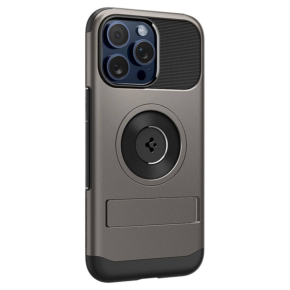 Alt View 12. Spigen - Slim Armor MagFit Case for Apple iPhone 15 Pro - Gunmetal.