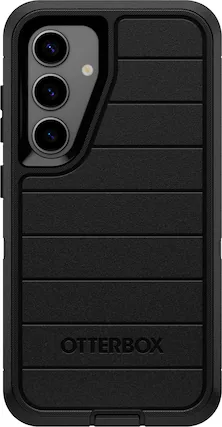 Front. OtterBox - Defender Series Pro Hard Shell for Samsung Galaxy S24 - Black.
