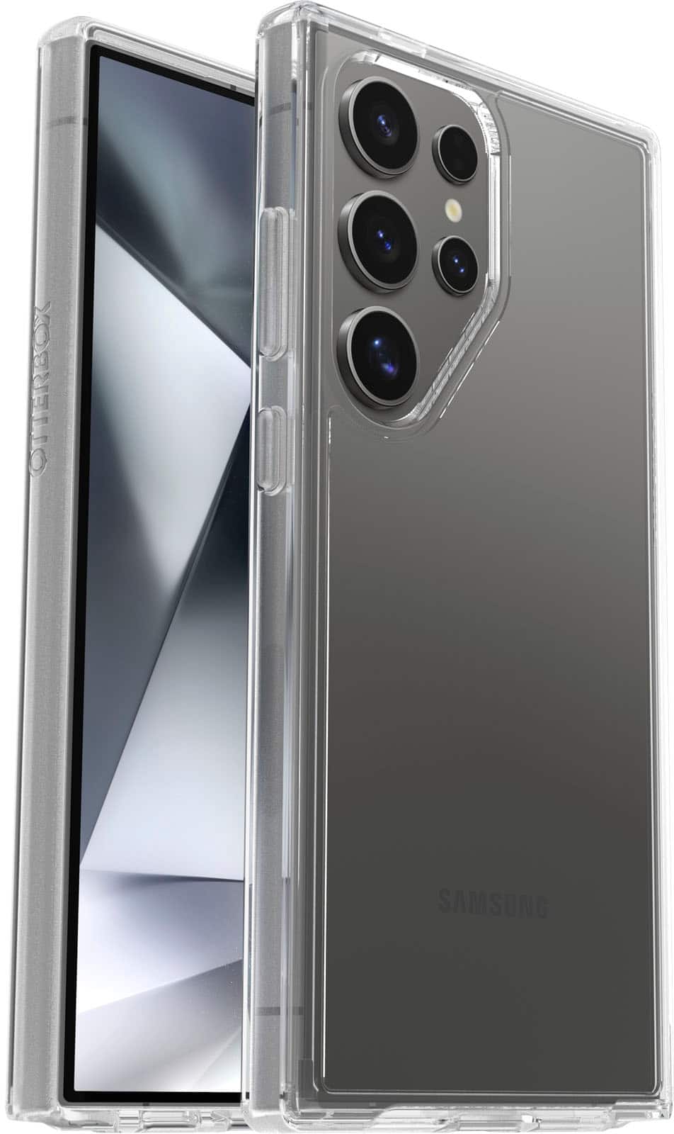 Left. OtterBox - Symmetry Series Hard Shell for Samsung Galaxy S24 Ultra - Clear.