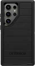 Front. OtterBox - Defender Series Pro Hard Shell for Samsung Galaxy S24 Ultra - Black.