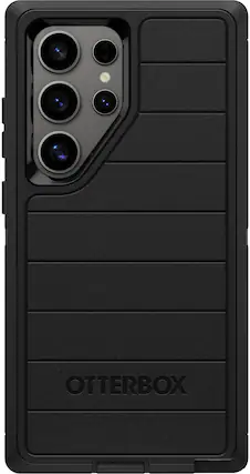 Front. OtterBox - Defender Series Pro Hard Shell for Samsung Galaxy S24 Ultra - Black.