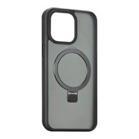 Insignia™ - Hard-Shell Case with MagSafe Kickstand for iPhone 15 Pro Max - Black - Angle_Zoom
