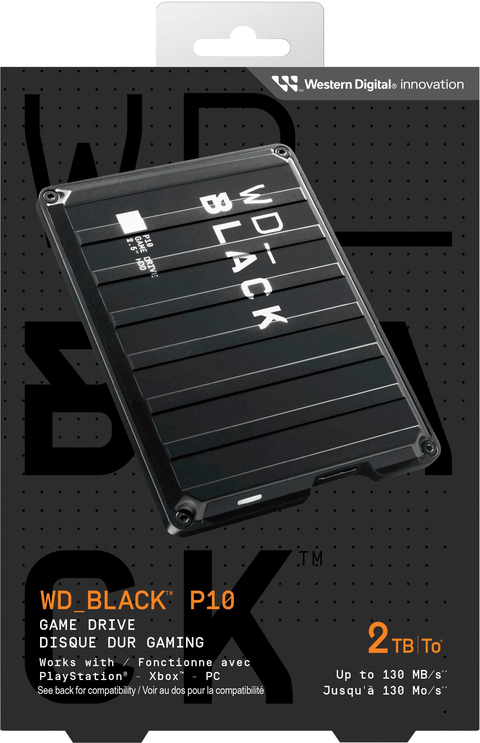 Alt View 13. WD - BLACK P10 2TB External USB 3.2 Gen 1 Portable Hard Drive - Black.