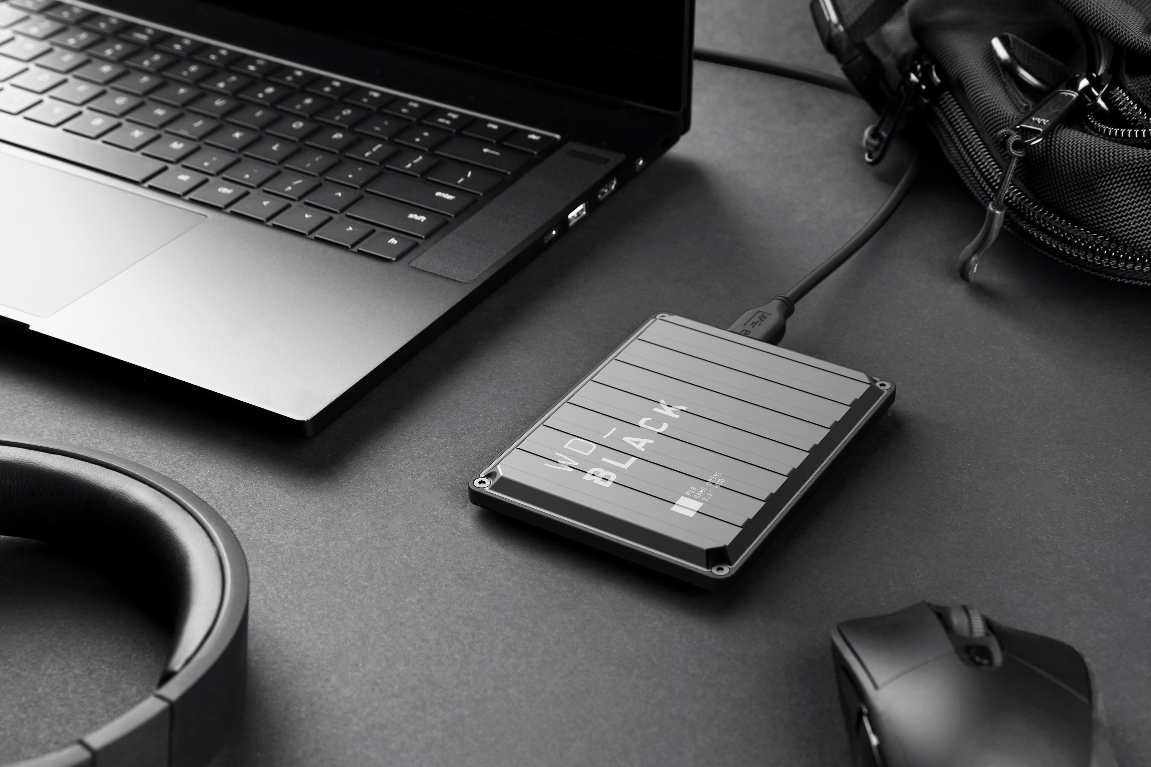 Alt View 18. WD - BLACK P10 2TB External USB 3.2 Gen 1 Portable Hard Drive - Black.