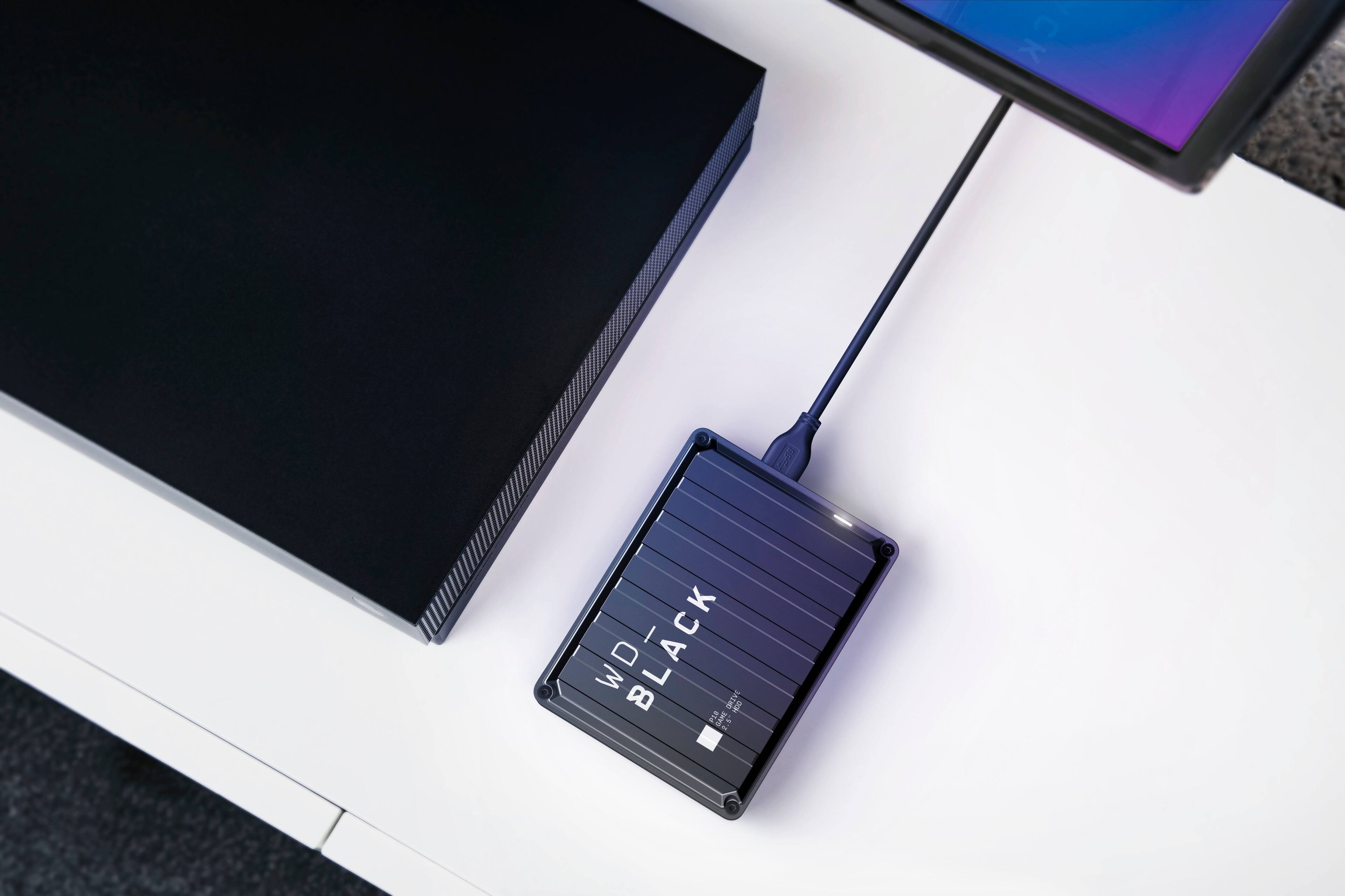 Alt View 1. WD - BLACK P10 2TB External USB 3.2 Gen 1 Portable Hard Drive - Black.