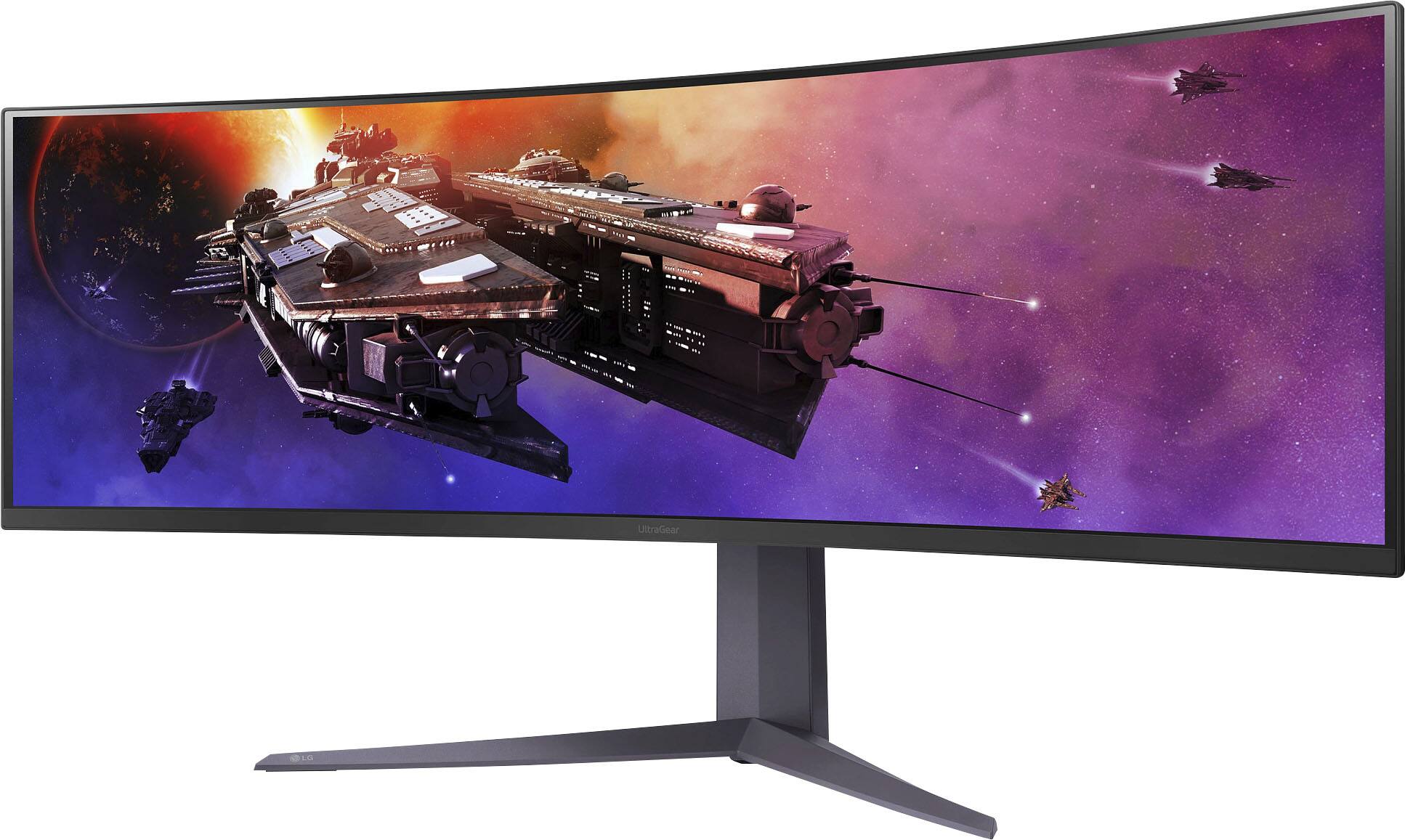 Angle. LG - UltraGear 45” Curved QHD 200Hz 1-ms FreeSync Premium Gaming Monitor with HDR (Display Port, HDMI, USB Type-C) - Black.