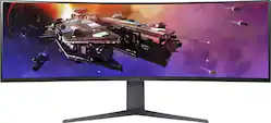 LG - UltraGear 45” Curved QHD 200Hz 1-ms FreeSync Premium Gaming Monitor with HDR (Display Port, HDMI, USB Type-C) - Black - Front_Zoom