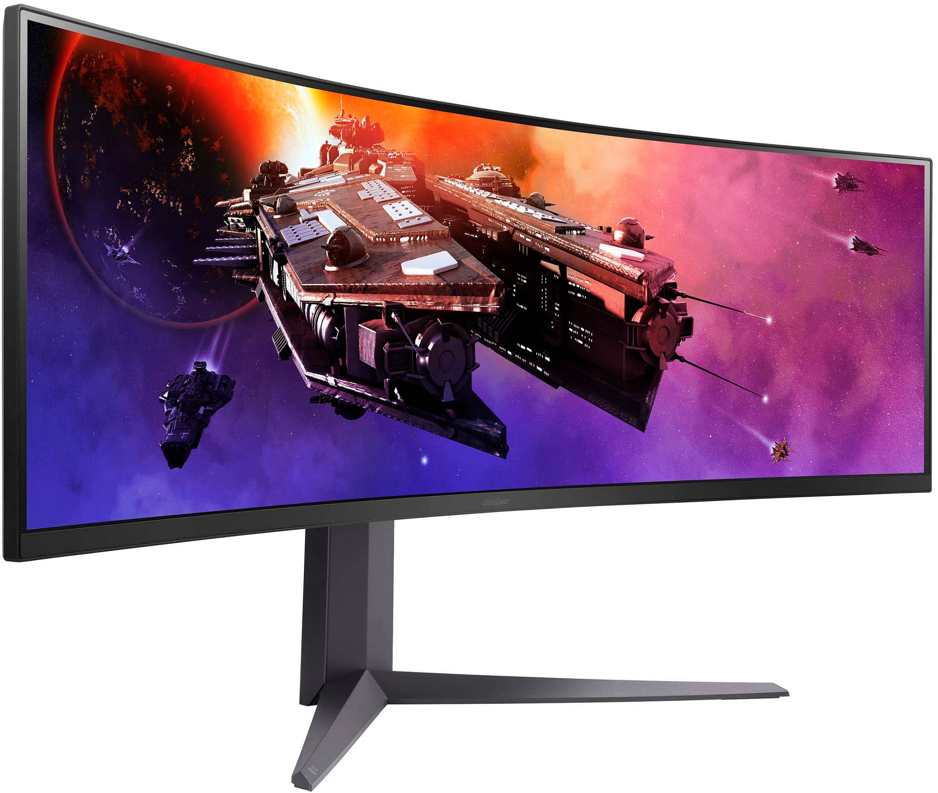 Back. LG - UltraGear 45” Curved QHD 200Hz 1-ms FreeSync Premium Gaming Monitor with HDR (Display Port, HDMI, USB Type-C) - Black.