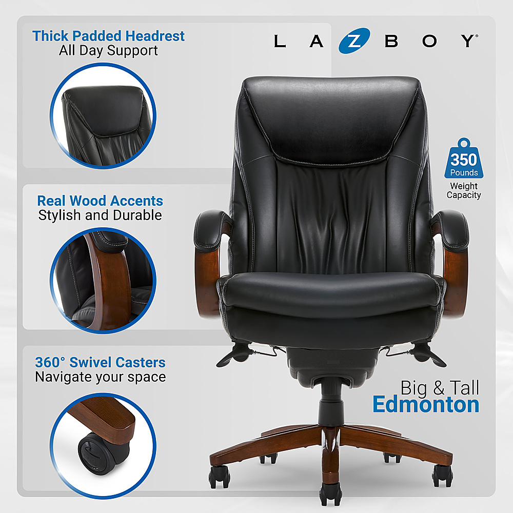 La-Z-Boy Edmonton Big and Tall Bonded Leather Executive Office Chair ...