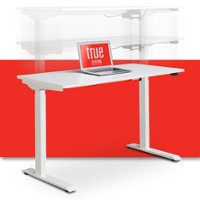 True Seating - Ergo Electric Height Adjustable Standing Desk - White - Front_Zoom
