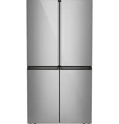 Front. Café - 28.3 Cu. Ft. 4-Door French Door Smart Refrigerator with Dual-Dispense AutoFill Pitcher - Platinum Glass.
