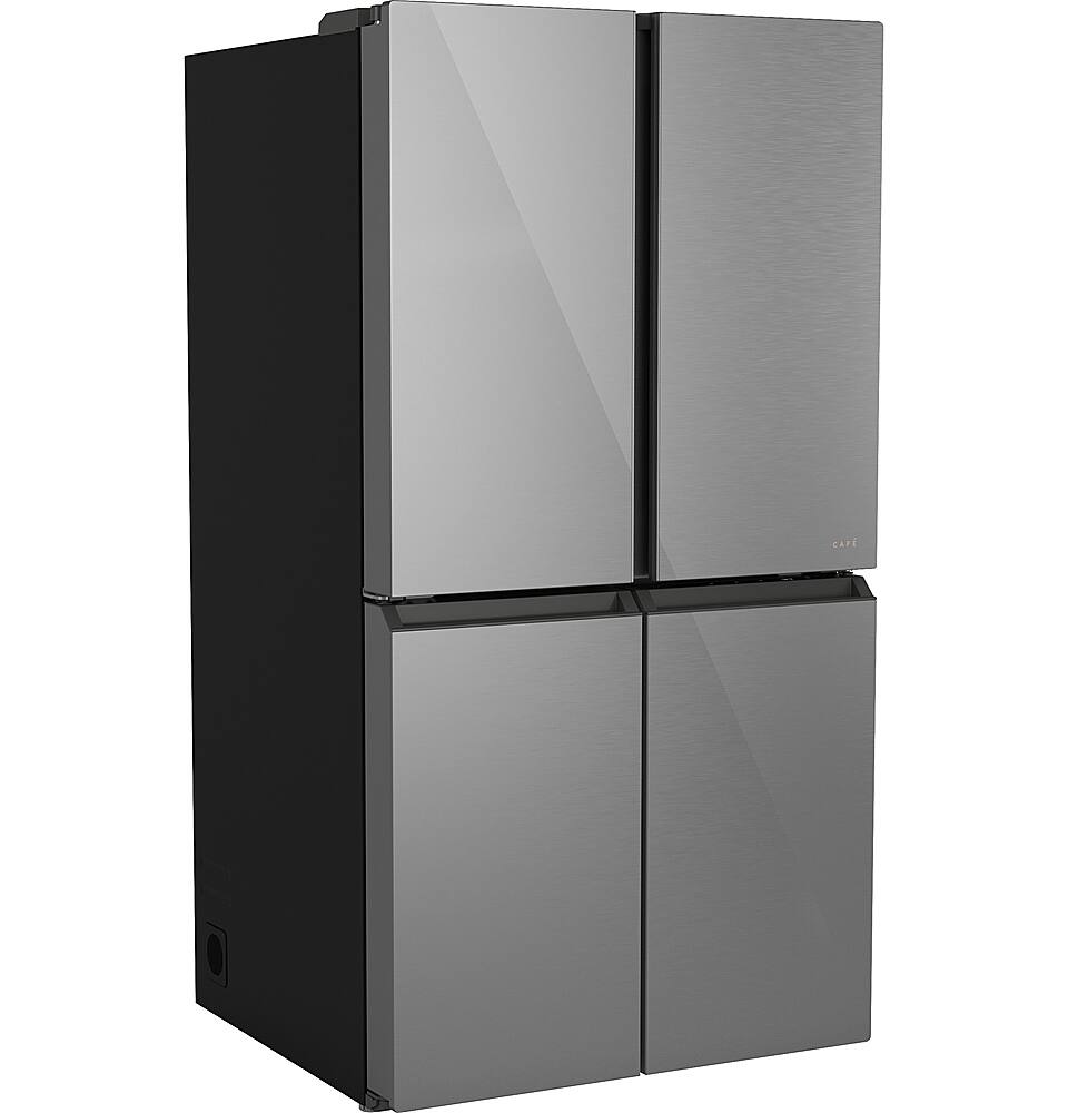 Angle. Café - 28.3 Cu. Ft. 4-Door French Door Smart Refrigerator with Dual-Dispense AutoFill Pitcher - Platinum Glass.