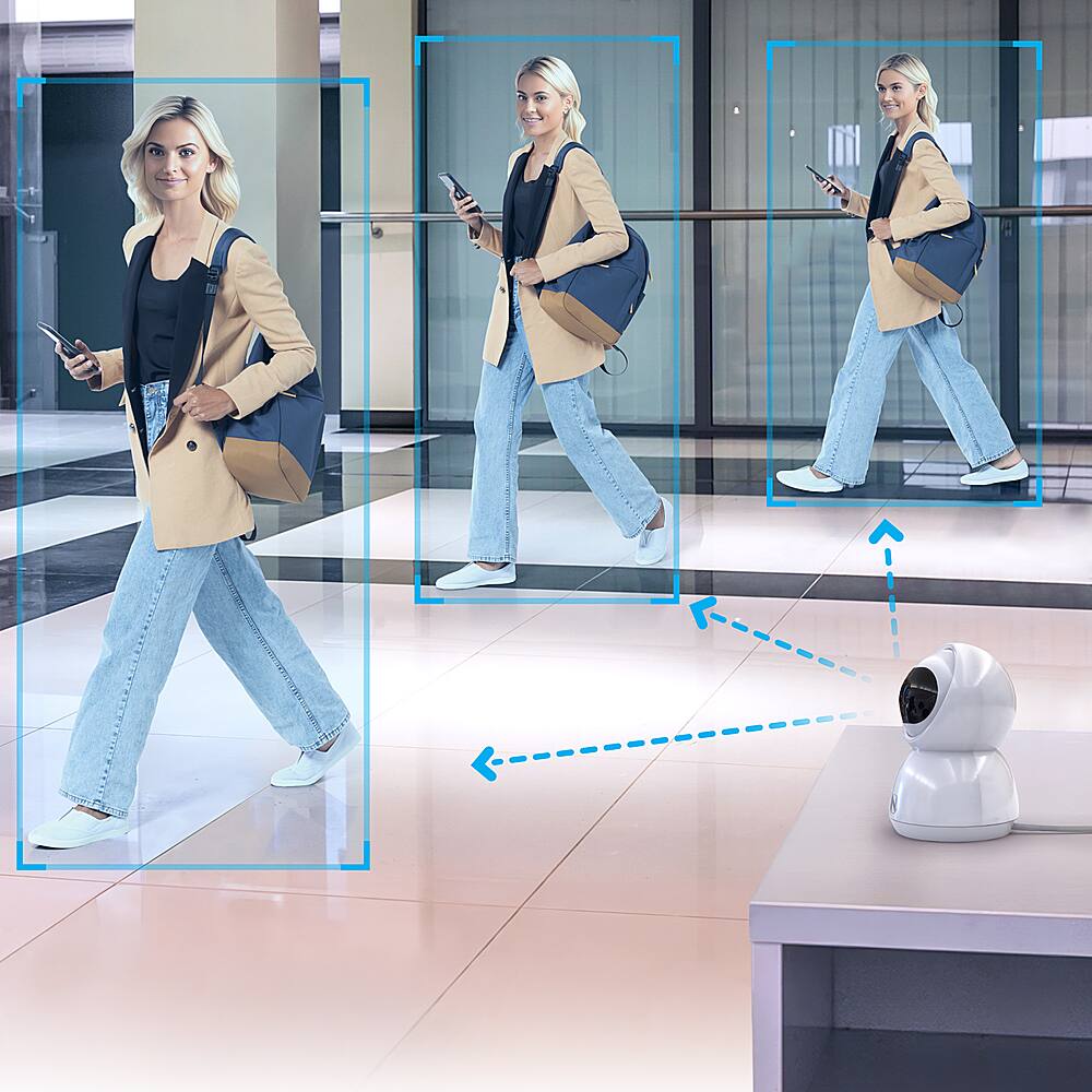 Alt View 12. Night Owl - Indoor AC Powered Plug-In Wireless 3MP Security Camera with Pan, Tilt and 2-Way Audio - White.