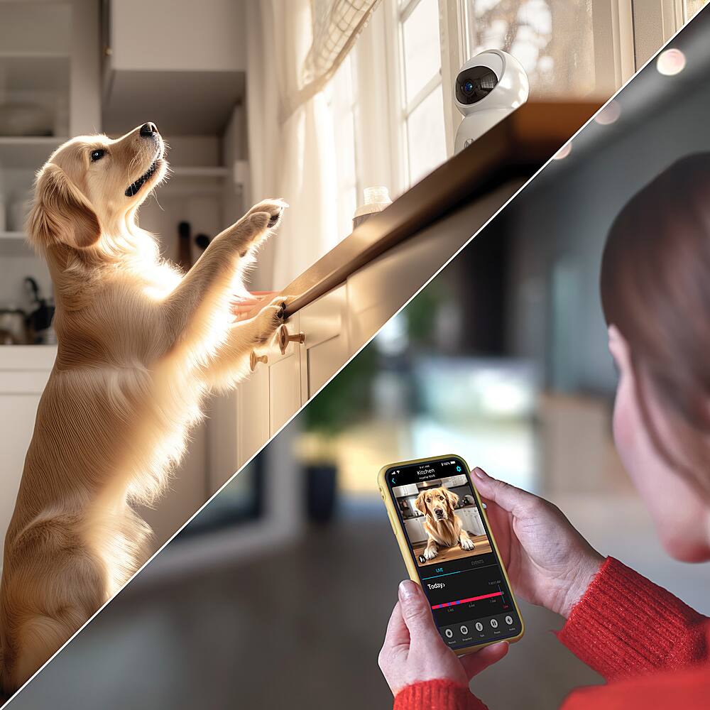 Alt View 13. Night Owl - Indoor AC Powered Plug-In Wireless 3MP Security Camera with Pan, Tilt and 2-Way Audio - White.