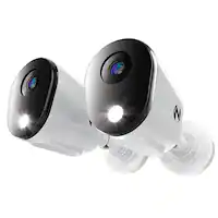 Night Owl - 2-Camera Indoor/Outdoor Wired 4K Security Cameras with 2-Way Audio - White - Front_Zoom