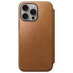 Front Zoom. Nomad - Modern Leather Folio with Magsafe for Apple iPhone 15 Pro Max - Tan.