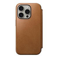 Nomad - Modern Leather Folio with Magsafe for Apple iPhone 15 Pro - Tan - Front_Zoom
