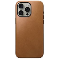 Nomad Modern Leather Case with Magsafe for Apple iPhone 15 Pro Max - Tan - Front_Zoom