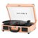 Front Zoom. Victrola - Journey Bluetooth Suitcase Record Player with 3-speed Turntable - Peach.