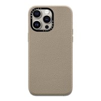 CASETiFY - Leather Case with MagSafe for Apple iPhone 15 Pro Max - Greige - Front_Zoom
