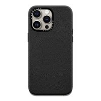CASETiFY - Leather Case with MagSafe for Apple iPhone 15 Pro Max - Jet Black - Front_Zoom
