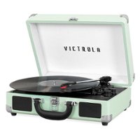 Victrola - Journey Bluetooth Suitcase Record Player with 3-speed Turntable - Hint of Mint - Front_Zoom
