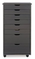 Linon Home Décor - Monte Eight-Drawer Rolling Storage Cart - Gray - Angle_Zoom