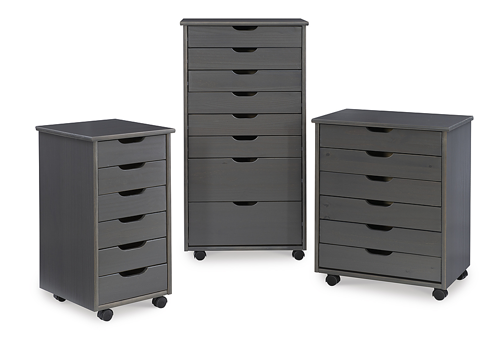 Linon Home Décor - Monte Eight-Drawer Rolling Storage Cart - Gray