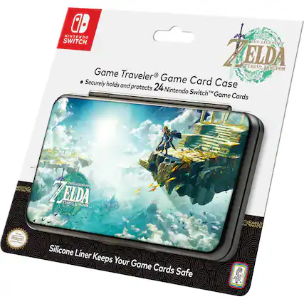 The Legend of Zelda: Tears of the Kingdom Game Traveler Securely Holds and Protects 24 Nintendo Switch Game Cards. Silicone Liner Keeps Your Game Cards Safe.