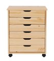 Angle. Linon Home Décor - Monte Wide Six-Drawer Rolling Storage Cart - Natural.