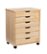 Front. Linon Home Décor - Monte Wide Six-Drawer Rolling Storage Cart - Natural.
