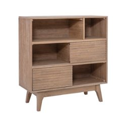 Linon Home Décor - Rosita Three-Shelf Bookcase - Natural - Front_Zoom