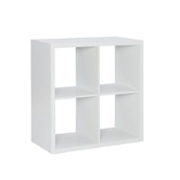 Linon Home Décor - Chabis 4-Cubby Storage Cabinet - White - Front_Zoom