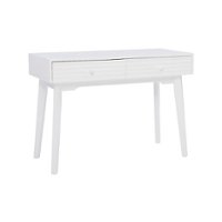 Linon Home Décor - Rosita Two-Drawer Writing Desk - White - Front_Zoom