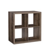 Linon Home Décor - Chabis 4-Cubby Storage Cabinet - Gray - Front_Zoom