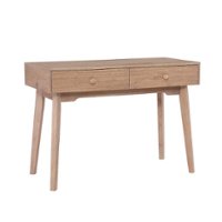 Linon Home Décor - Rosita Two-Drawer Writing Desk - Natural - Front_Zoom