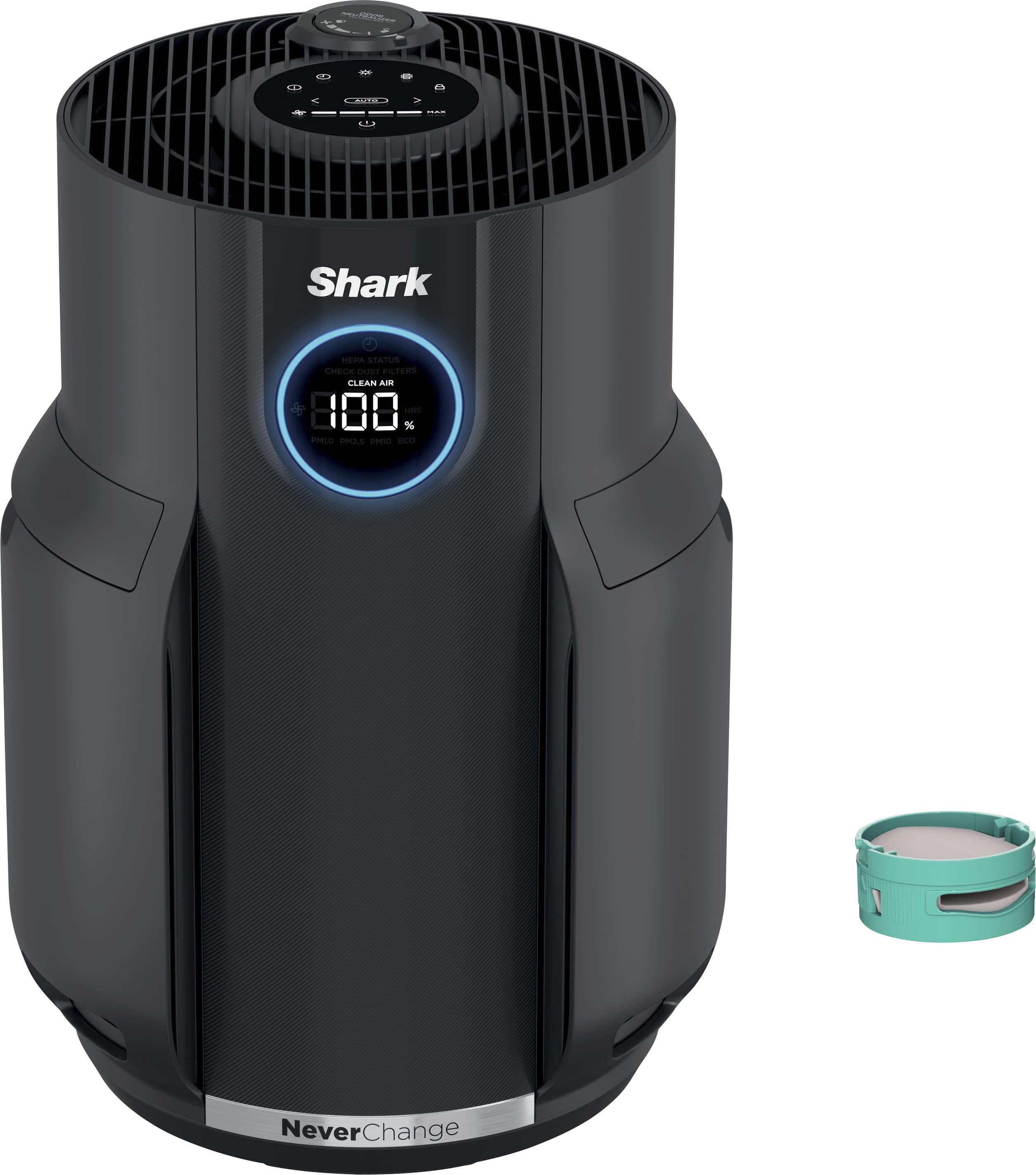 Front. Shark - NeverChange Air Purifier, 5-Year Filter Life, 650-sq Ft - Black.