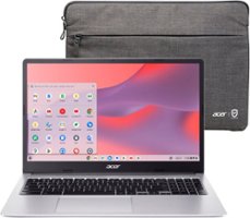 Acer - Chromebook 315 - 15.6" HD Laptop - Intel Pentium Silver N6000 - 4GB LPDDR4X - 128GB eMMC (Protective Sleeve) - Silver - Front_Zoom