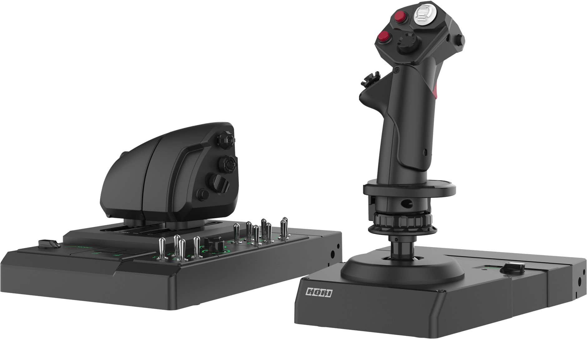 Front. Hori - HOTAS Flight Control System & Mount for PC (Windows 11/10) - Black.