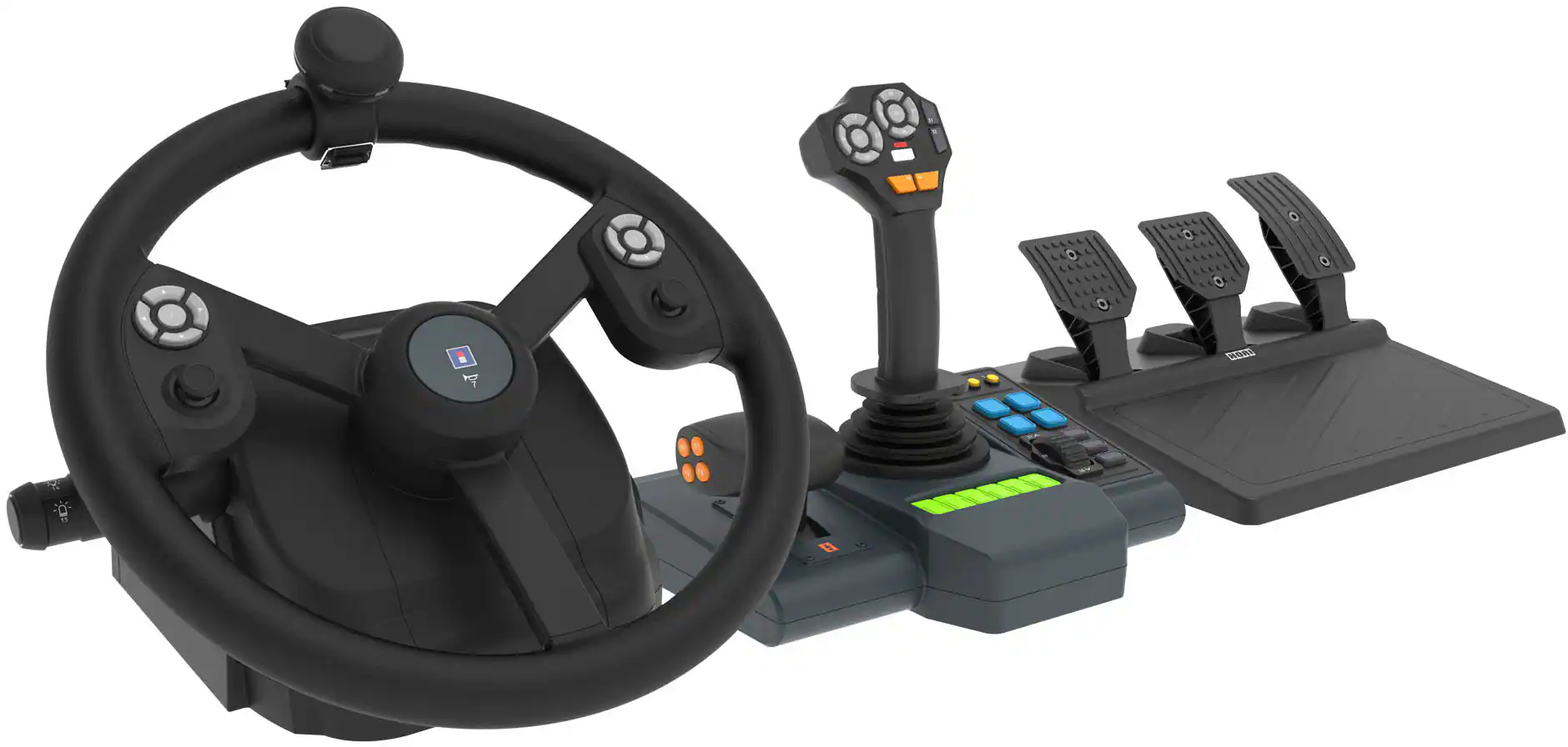 Front. Hori - Farming Control System and Wheel for PC (Windows 11/10) - Black.