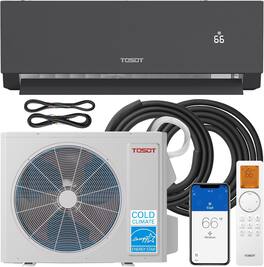 Tosot - 12,000 BTU Mini-Split Air Conditioner and Heating, WiFi-Enabled Ductless Inverter, 120V, 24.5 SEER2, Aoraki Series - Black